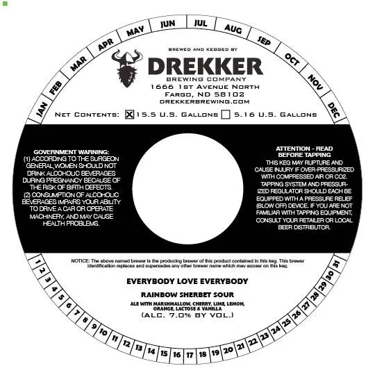 Everybody Love Everybody Rainbow Sherbet Sour label