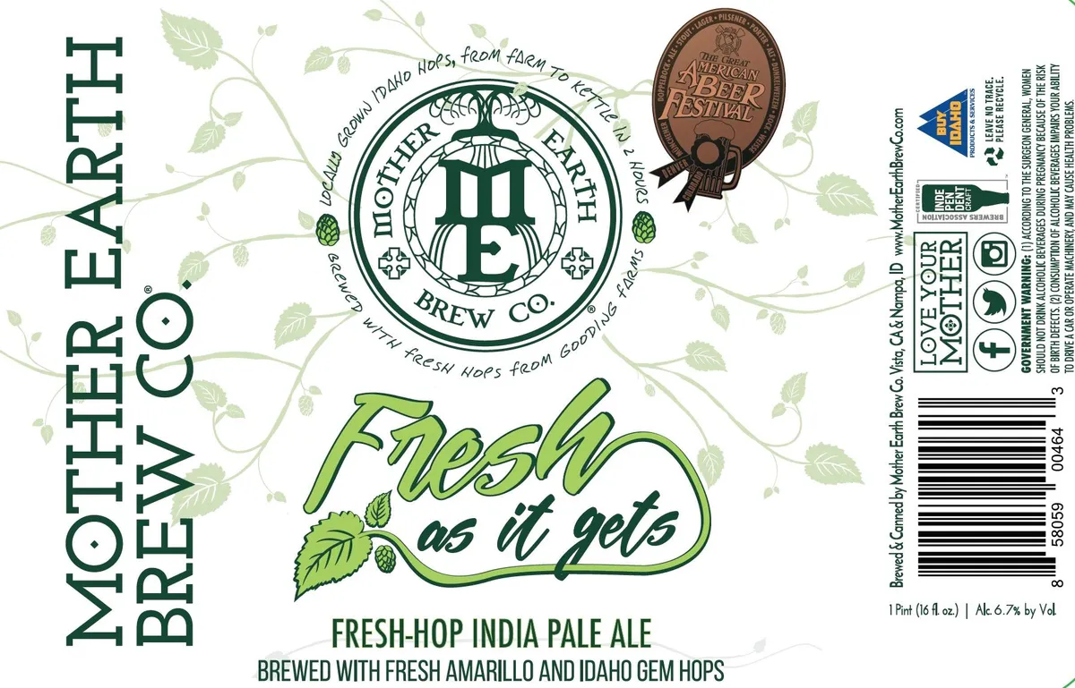 Fresh As It Gets Fresh-Hop India Pale Ale label