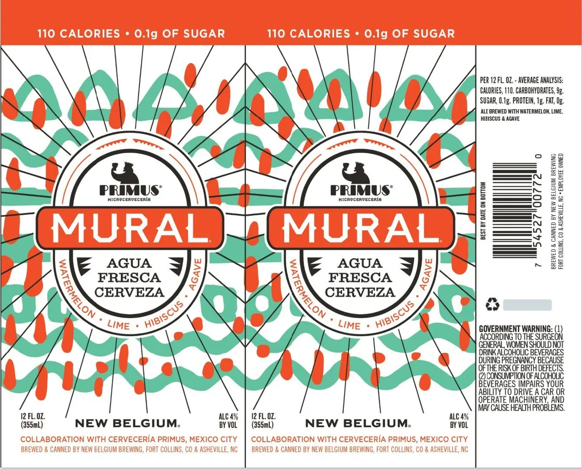 Mural Agua Fresca Cerveza label