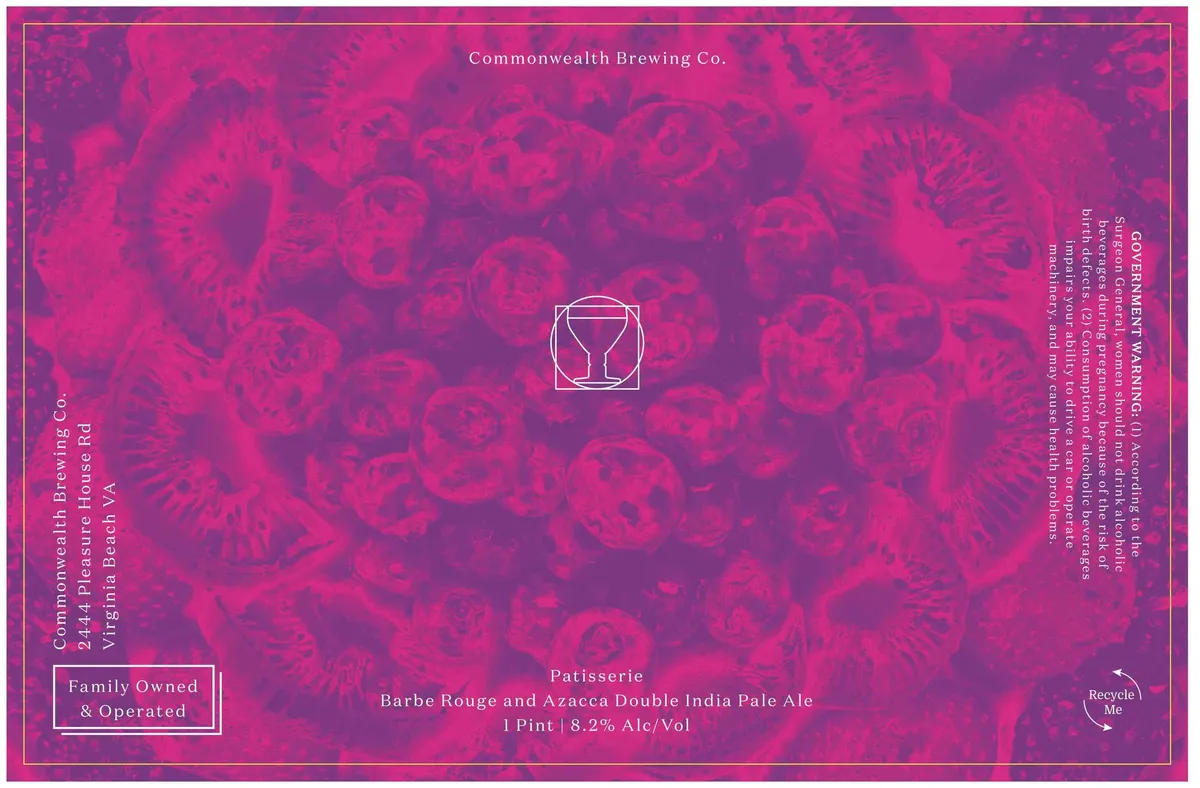 Patisserie Barbe Rouge and Azacca Double India Pale Ale label