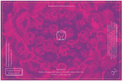 Patisserie Barbe Rouge and Azacca Double India Pale Ale label