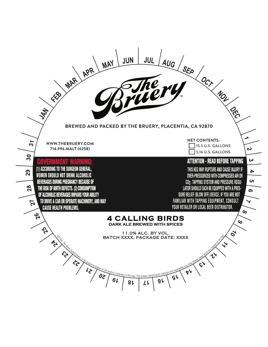 4 Calling Birds label