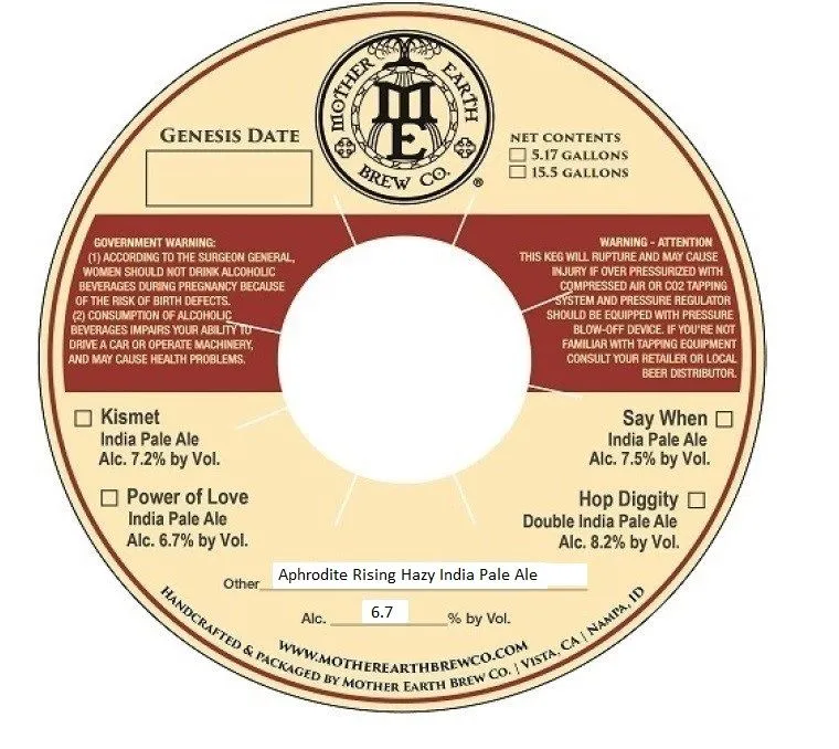 Aphrodite Rising Hazy India Pale Ale label