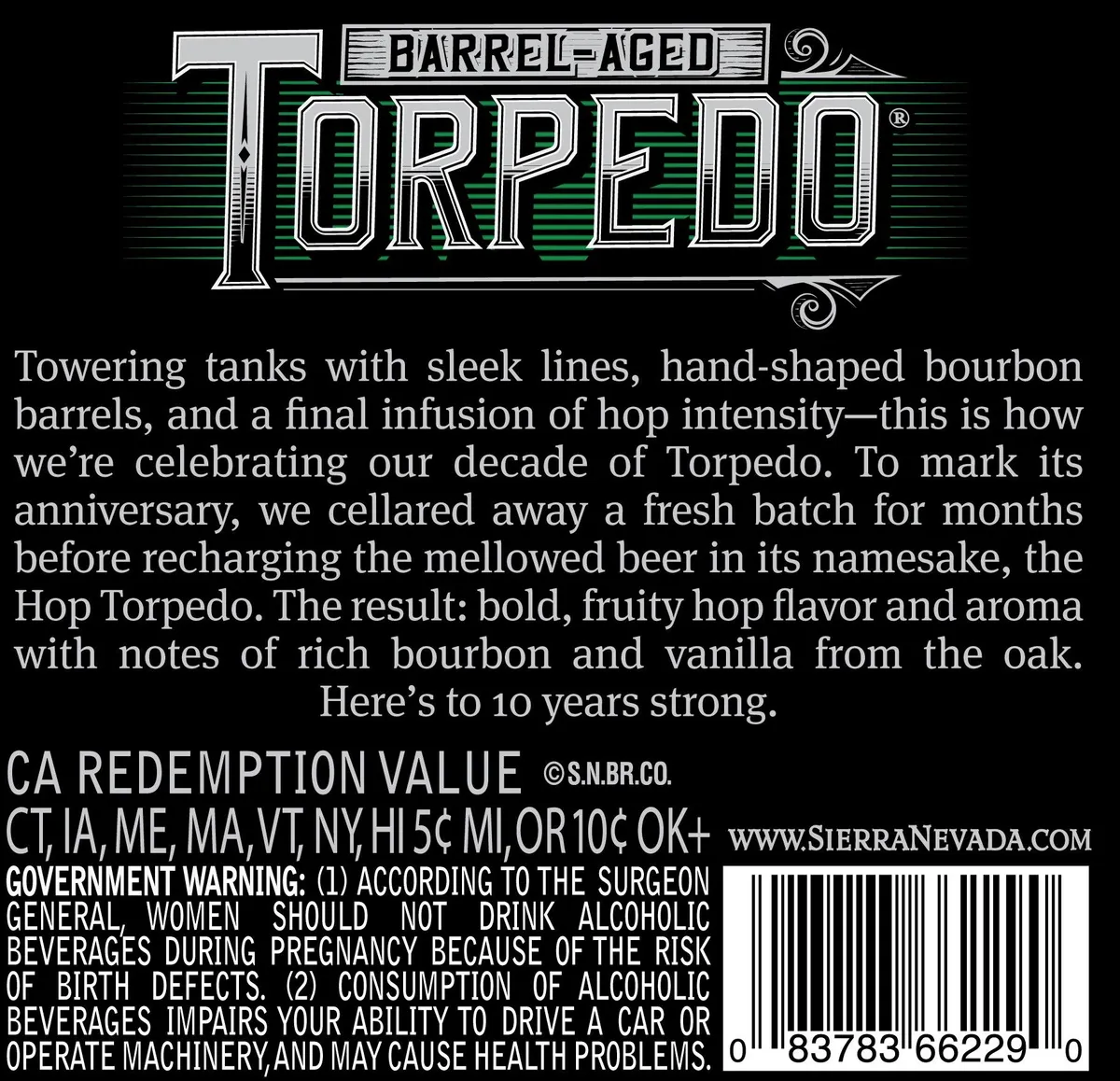 Barrel-Aged Torpedo label art — SIERRA NEVADA