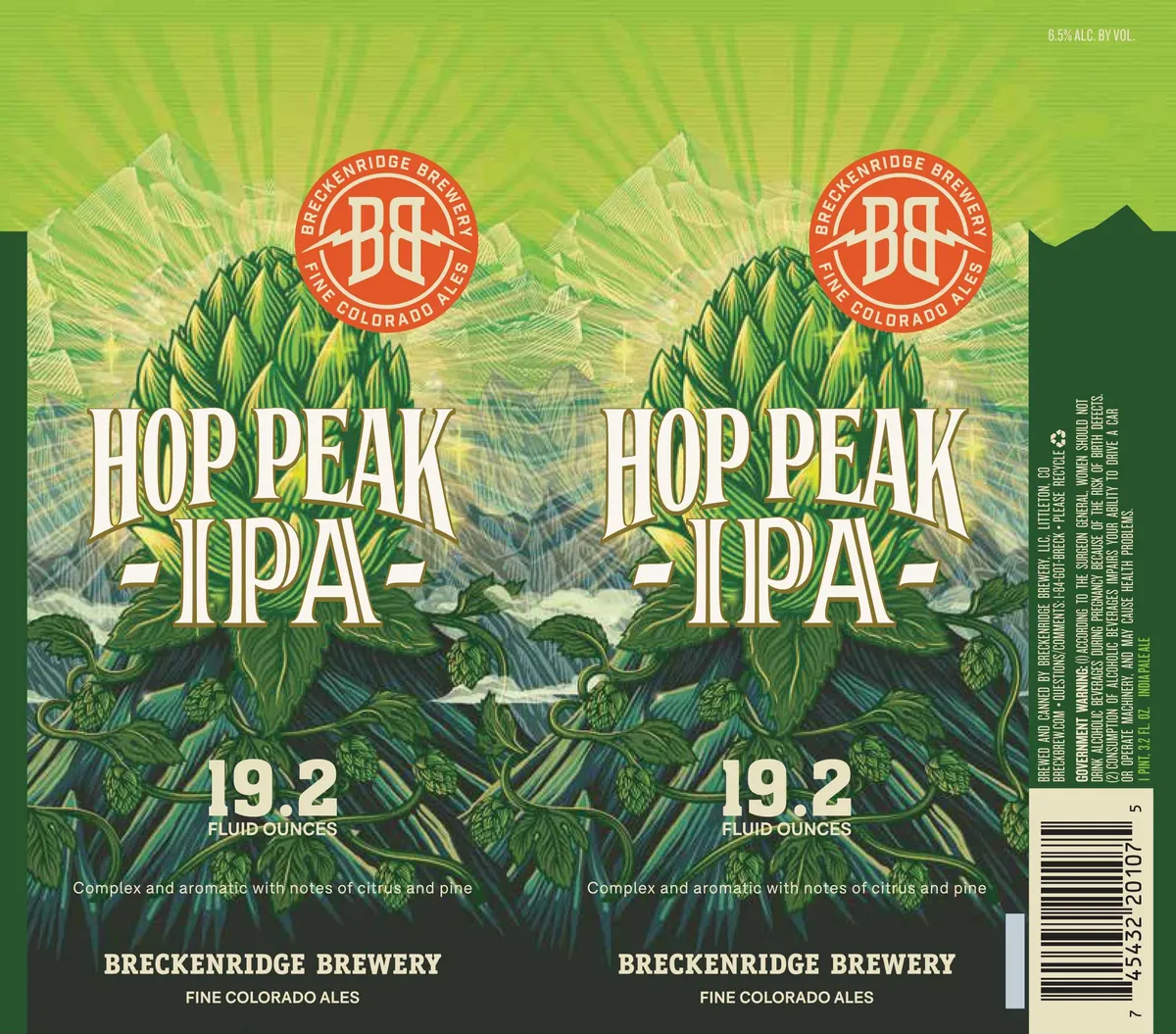 Hop Peak IPA label