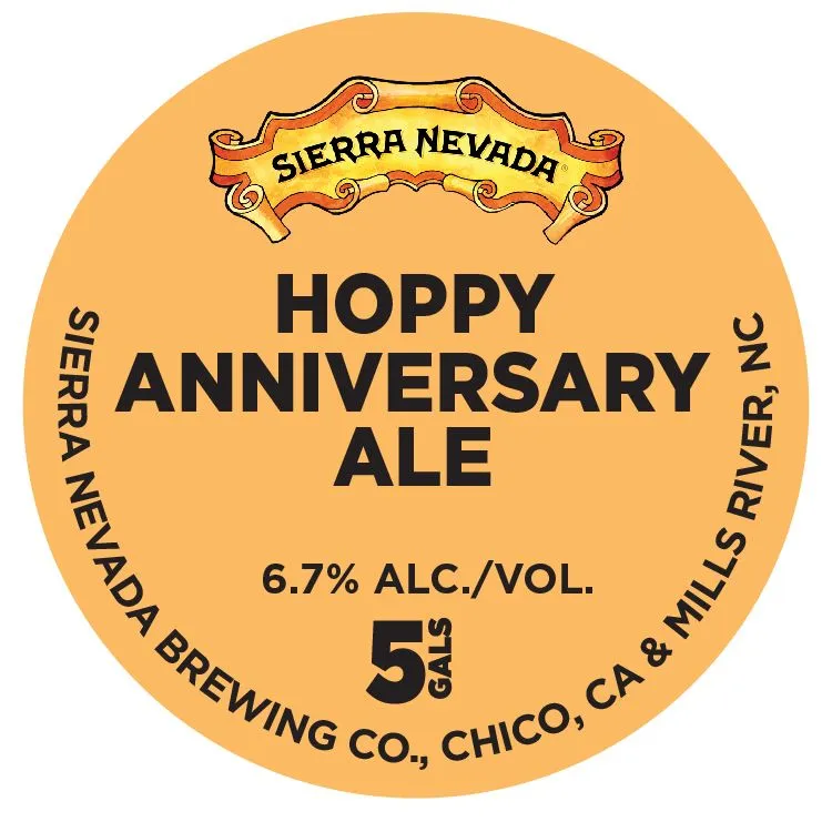 Hoppy Anniversary Ale label