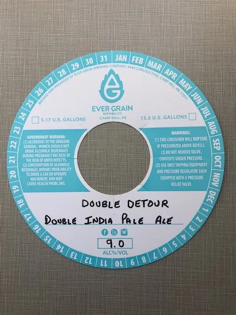 Double Detour Double India Pale Ale label