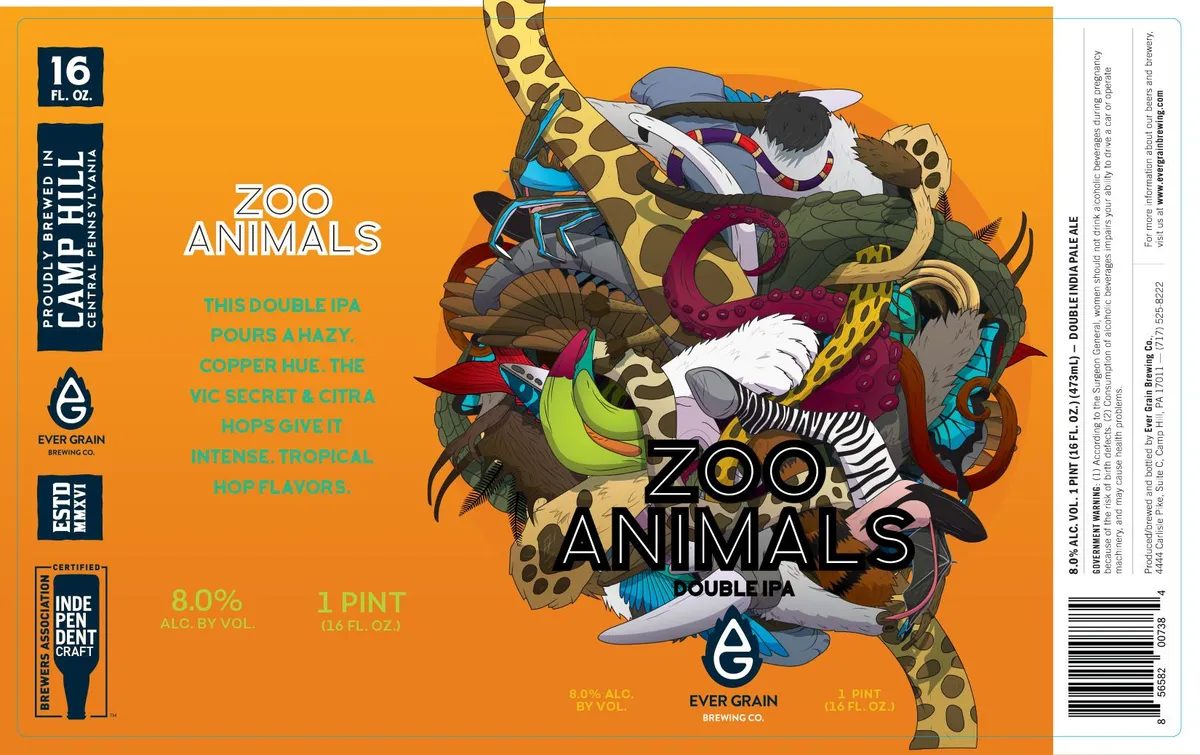 Zoo Animals Double IPA label