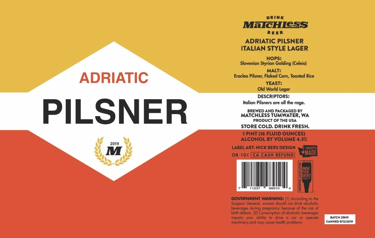 Adriatic Pilsner label