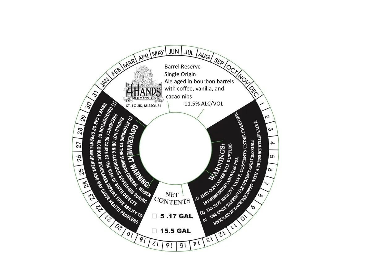 Barrel Reserve Single Origin label