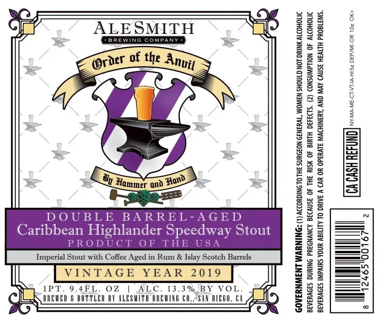 Caribbean Highlander Speedway Stout label