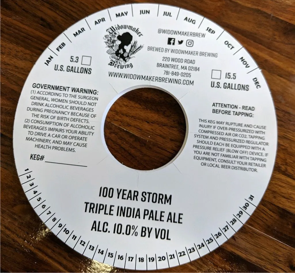 100 Year Storm label art — 100 YEAR STORM, TRIPLE INDIA PALE ALE
