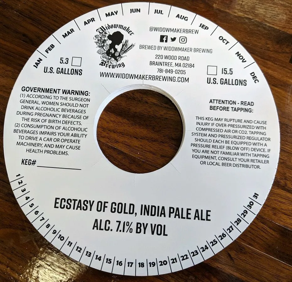 Ecstasy of Gold, India Pale Ale label art — ECSTASY OF GOLD, INDIA PALE ALE