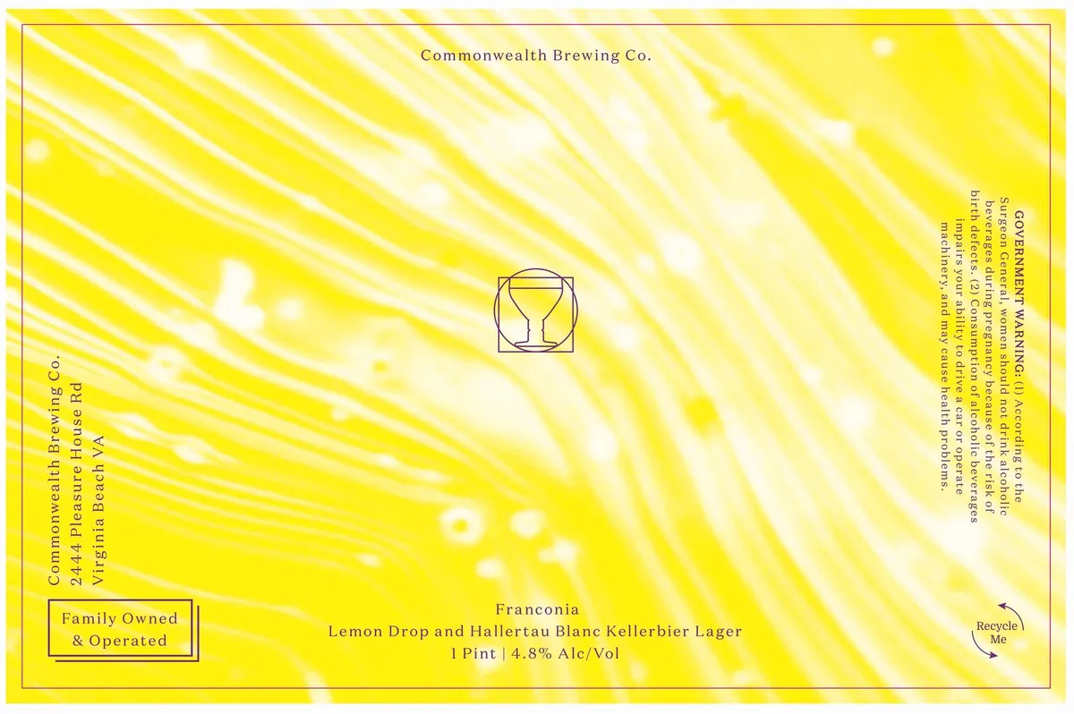 Franconia Lemon Drop and Hallertau Blanc Kellerbier Lager label