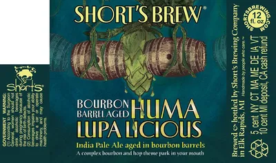 Bourbon Barrel Aged Huma Lupa Licious label