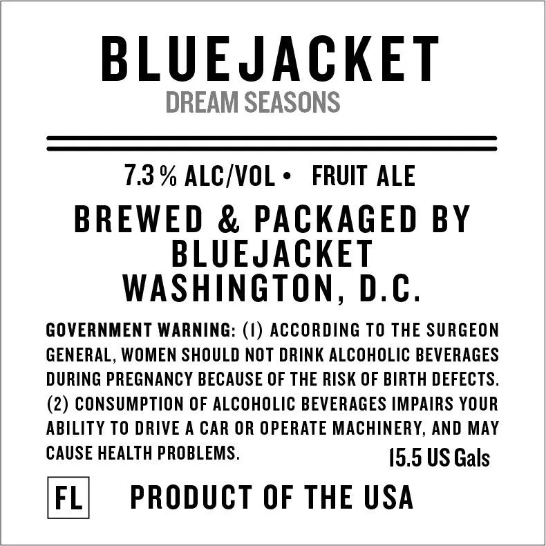 Dream Seasons — full label as filed with TTB