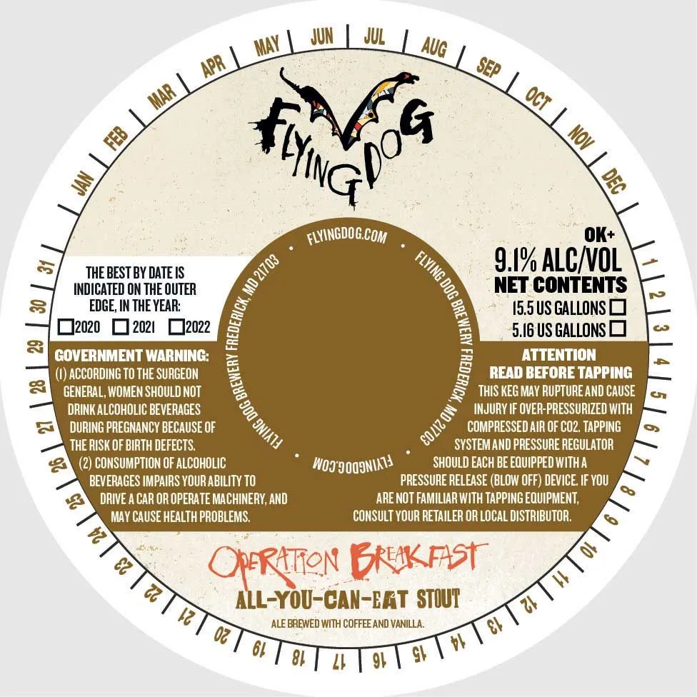 Operation Breakfast All-You-Can-Eat Stout — full label as filed with TTB