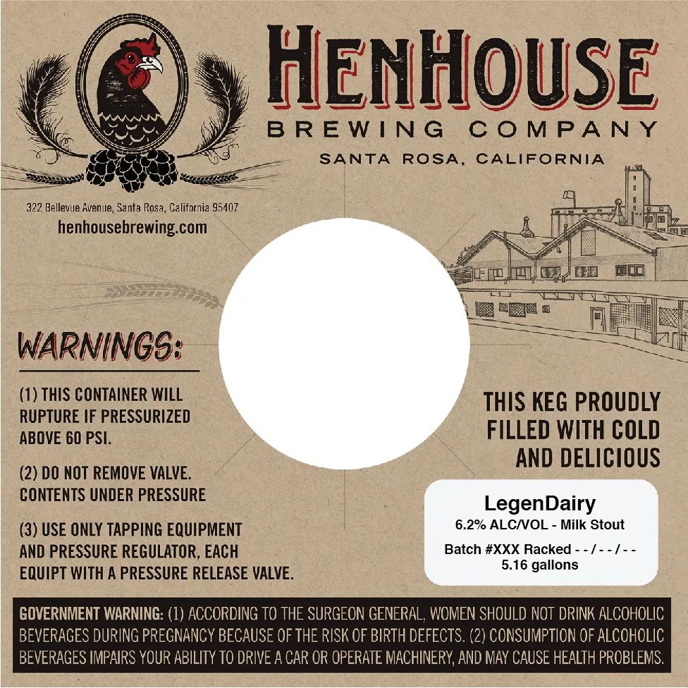 LegenDairy — full label as filed with TTB