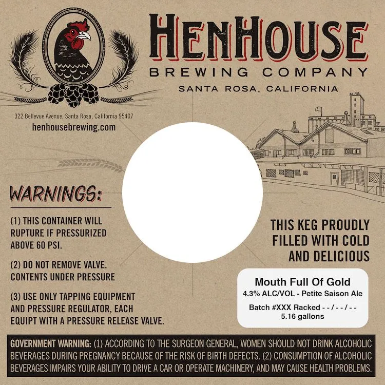 Mouth Full of Gold — full label as filed with TTB