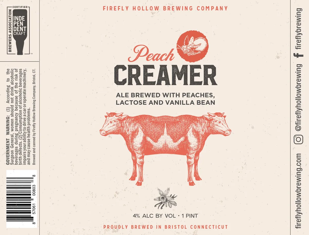 Peach Creamer — full label as filed with TTB