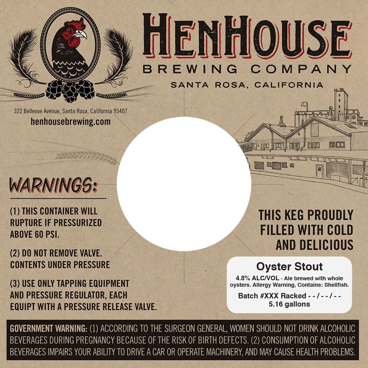 Oyster Stout — full label as filed with TTB