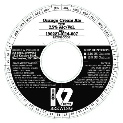 Orange Cream Ale label