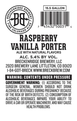 Raspberry Vanilla Porter label