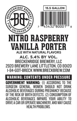 Nitro Raspberry Vanilla Porter label