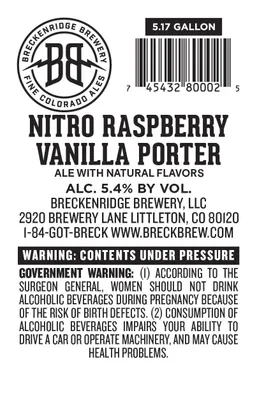 Nitro Raspberry Vanilla Porter label