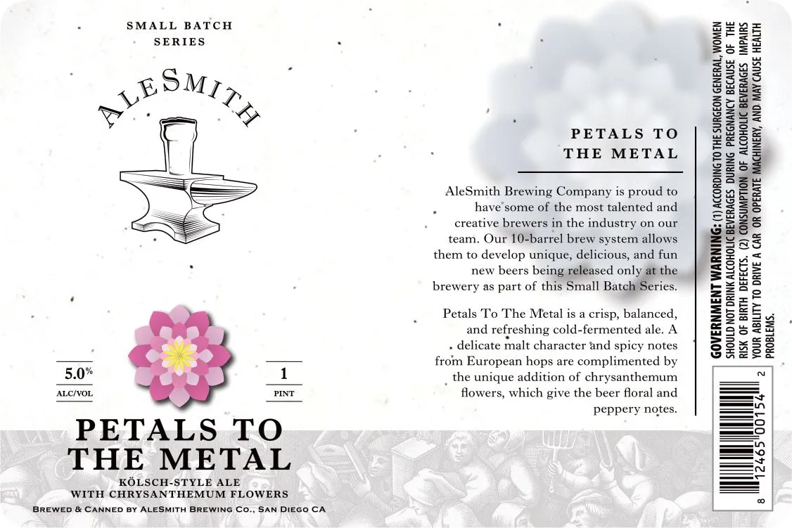 Petals To The Metal — full label as filed with TTB