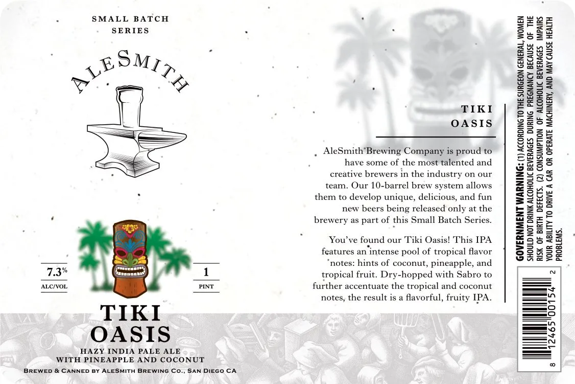 Tiki Oasis — full label as filed with TTB