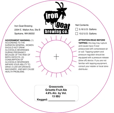 Grassroots Grisette Fruit Ale label