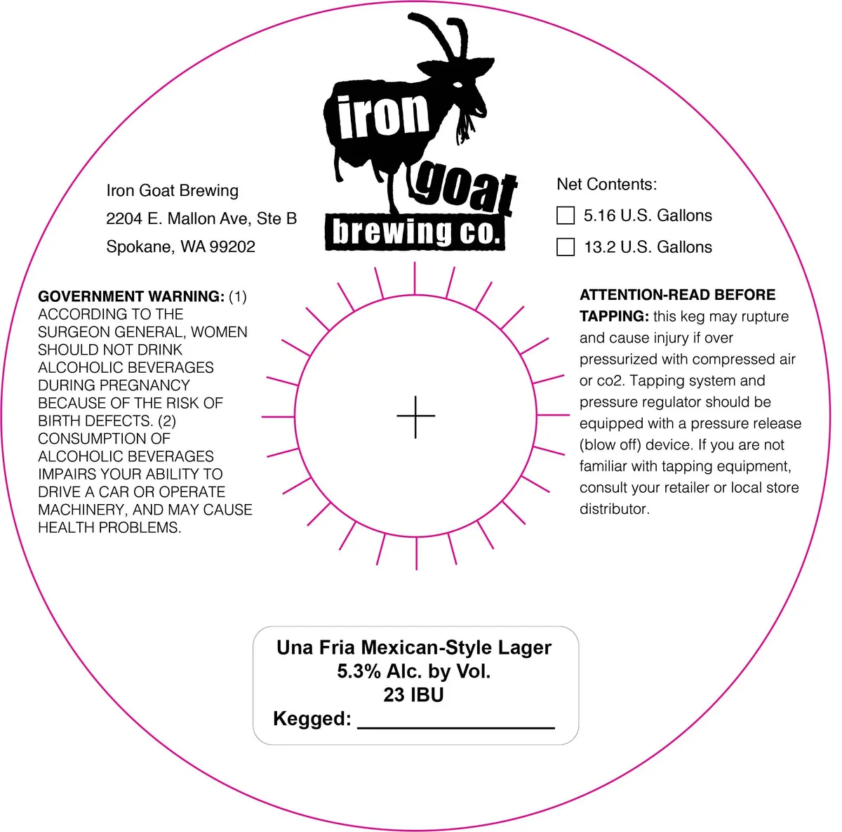 Una Fria Mexican-Style Lager — full label as filed with TTB