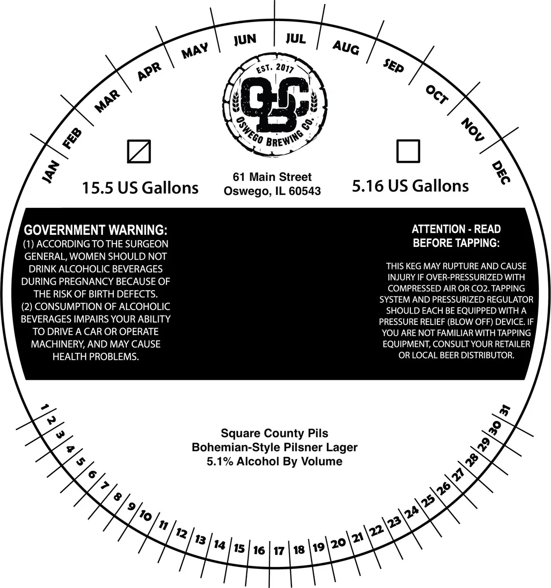 Square County Pils — full label as filed with TTB