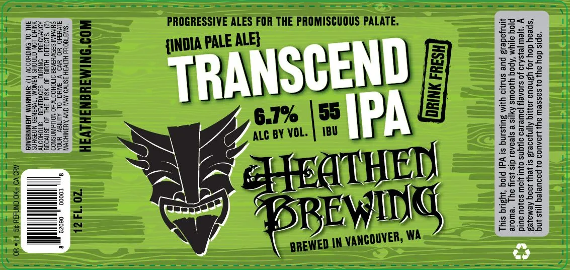 Transcend IPA — full label as filed with TTB