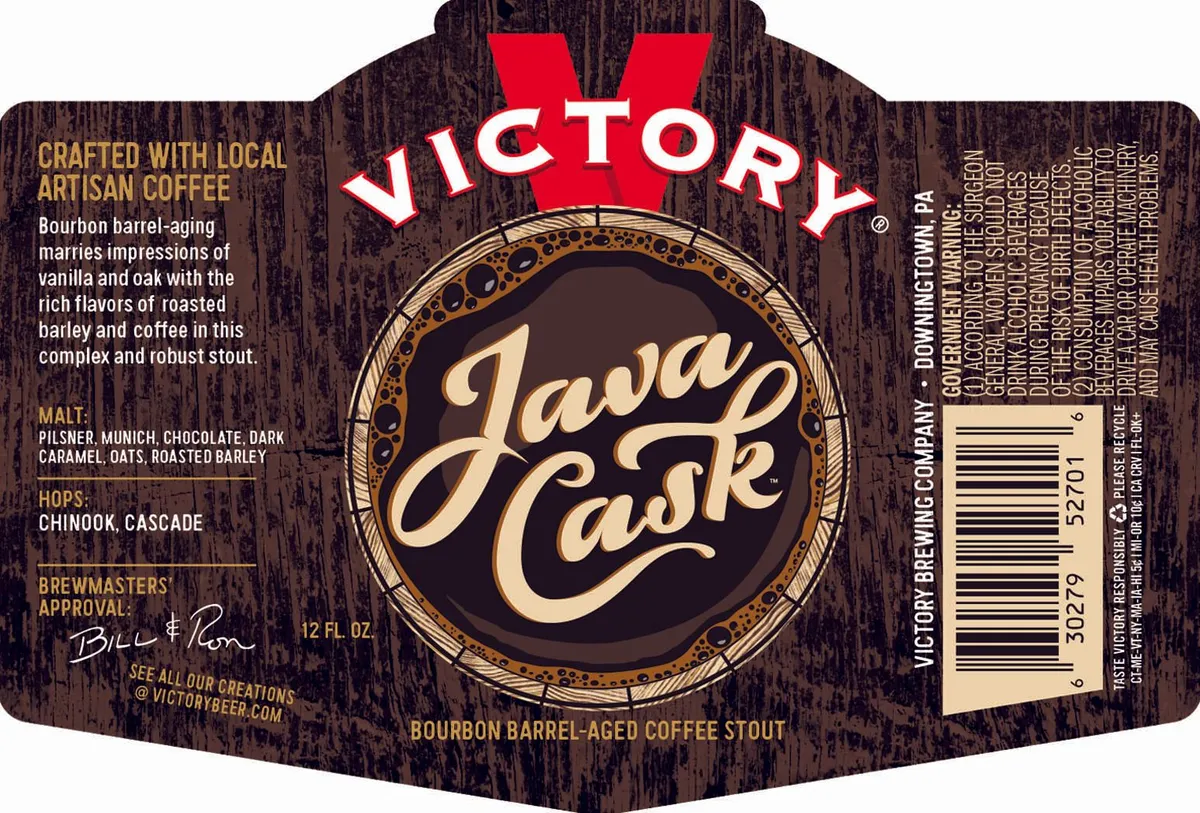 Java Cask — full label as filed with TTB