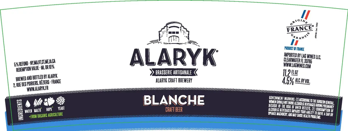 Blanche — full label as filed with TTB