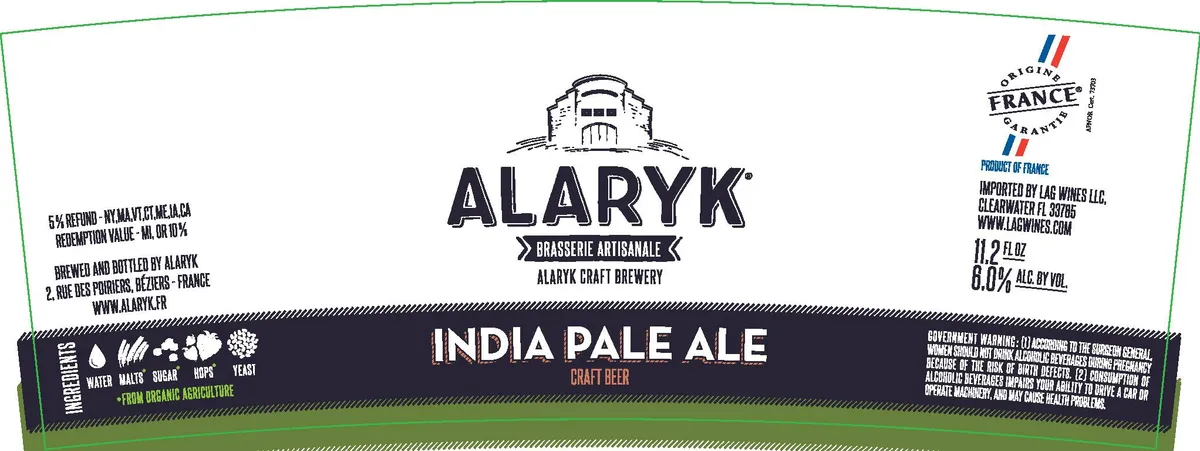 Alaryk India Pale Ale — full label as filed with TTB