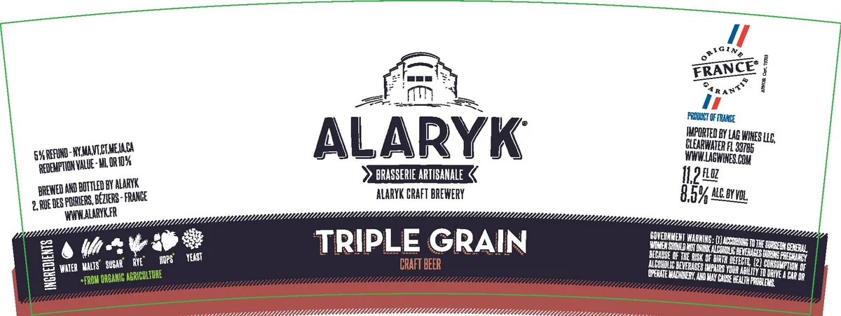 Triple Grain — full label as filed with TTB