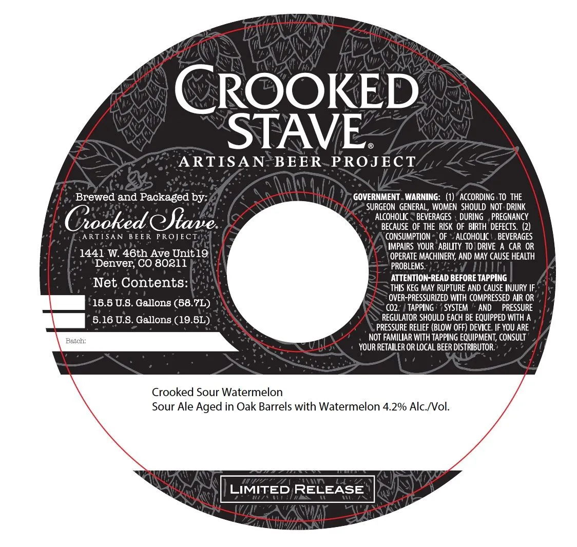 Crooked Sour Watermelon — full label as filed with TTB