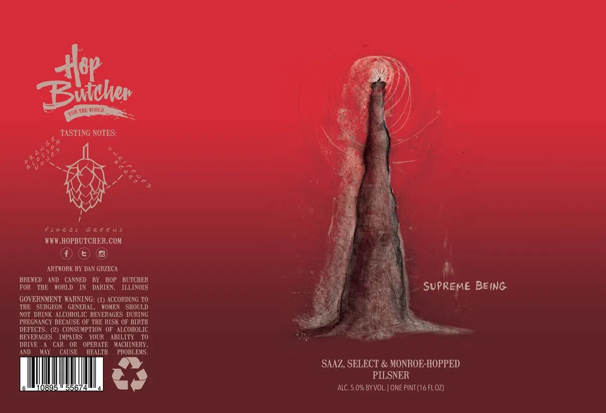Supreme Being — full label as filed with TTB