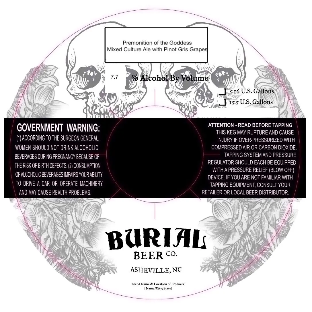 Premonition of the Goddess — full label as filed with TTB