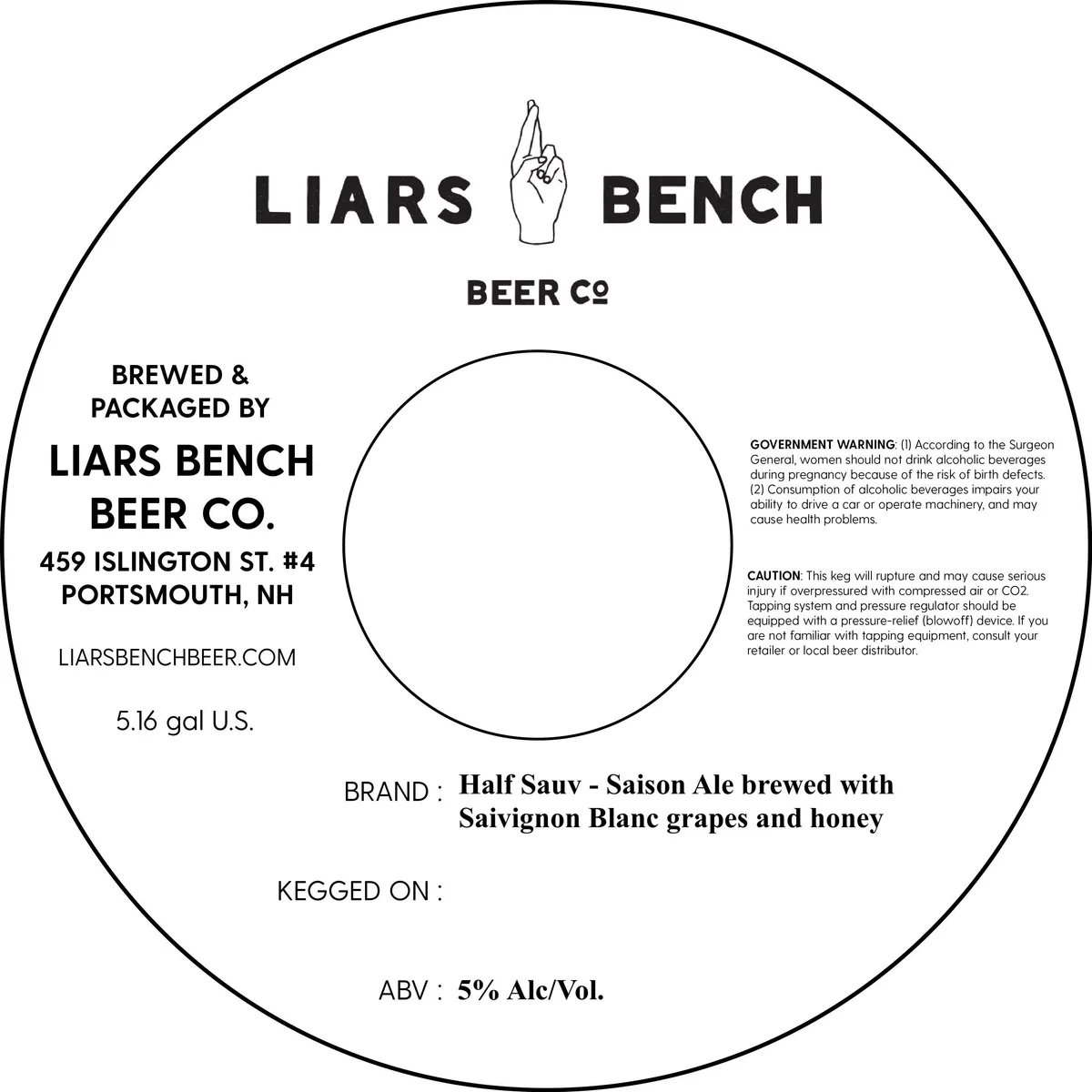 Half Sauv — full label as filed with TTB