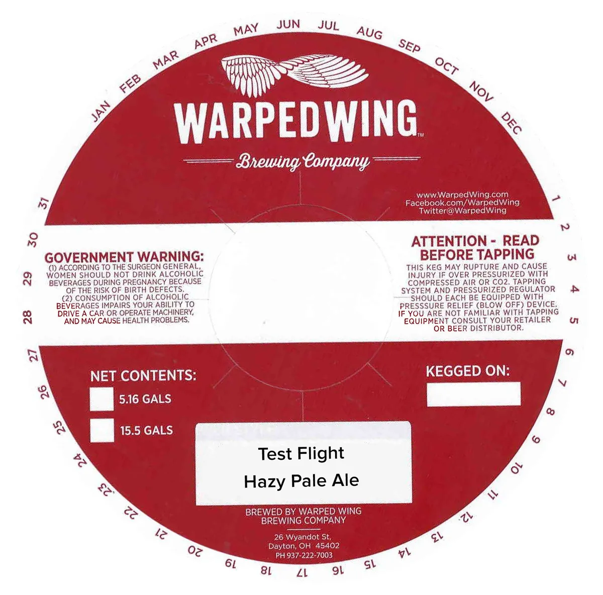 Test Flight Hazy Pale Ale — full label as filed with TTB