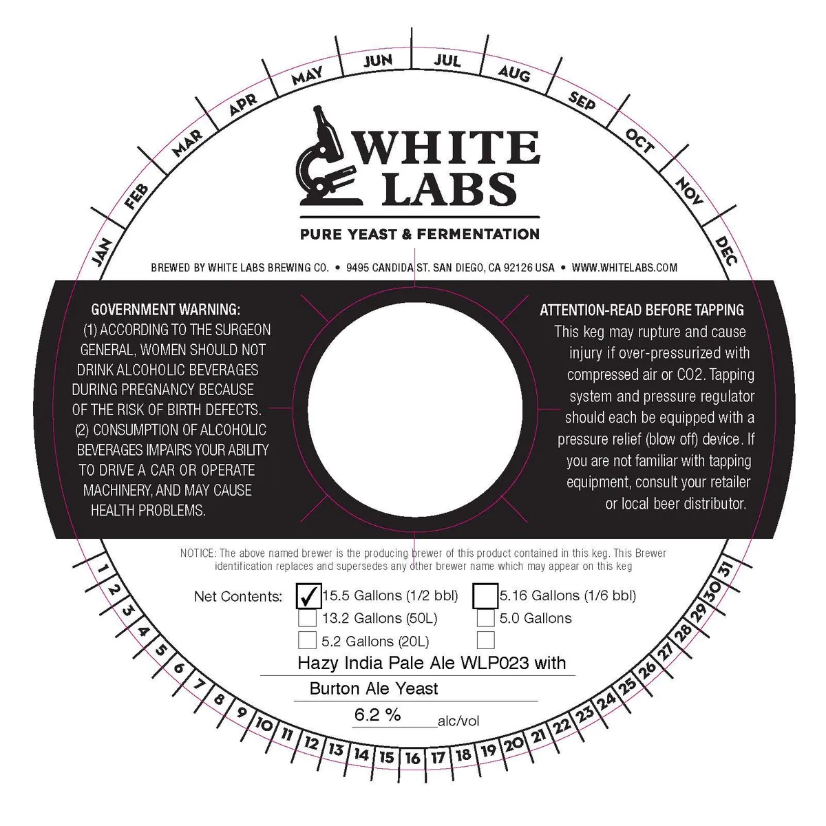 Hazy India Pale Ale WLP023 with Burton Ale Yeast — full label as filed with TTB