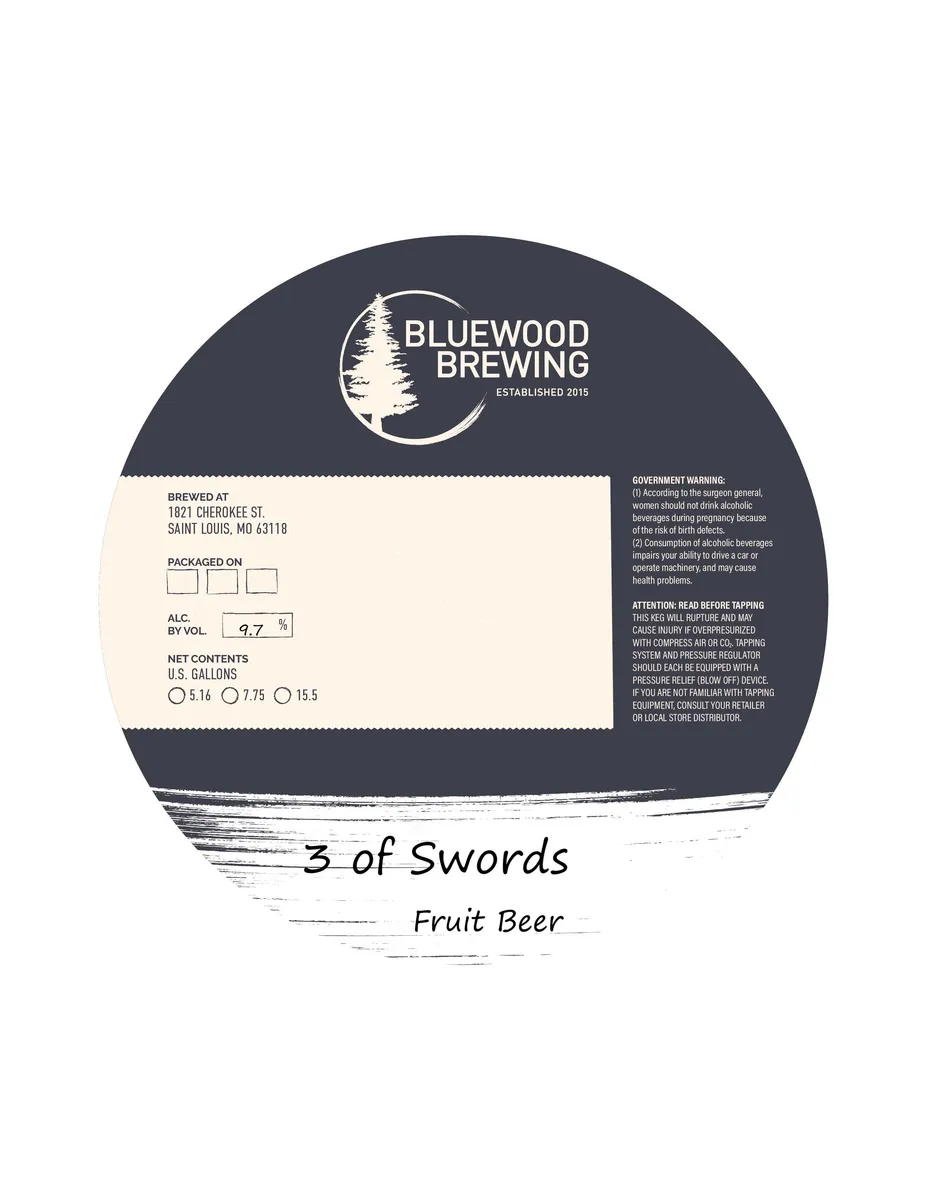 3 of Swords, Fruit Beer — full label as filed with TTB