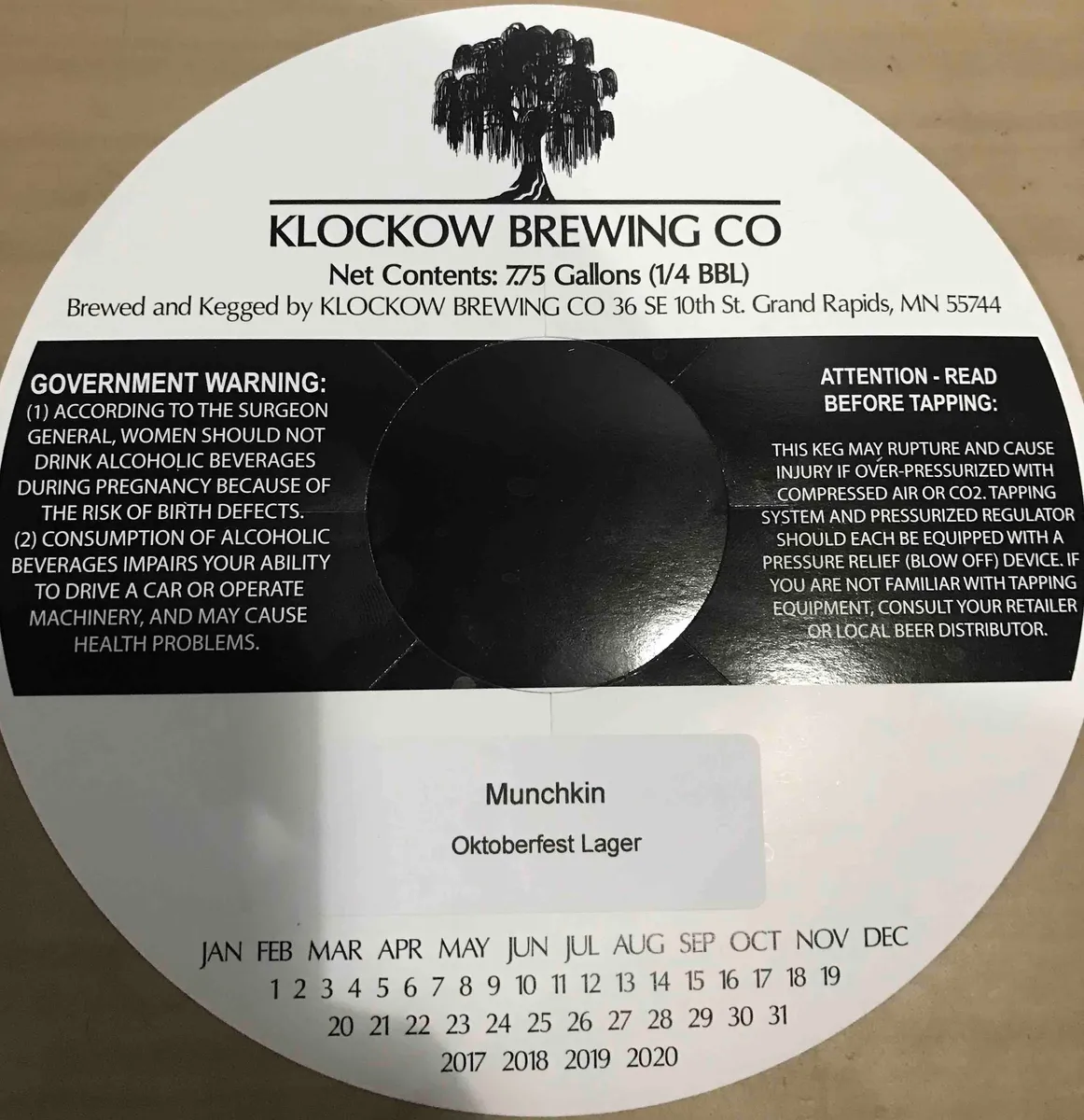 Munchkin - Oktoberfest Lager — full label as filed with TTB