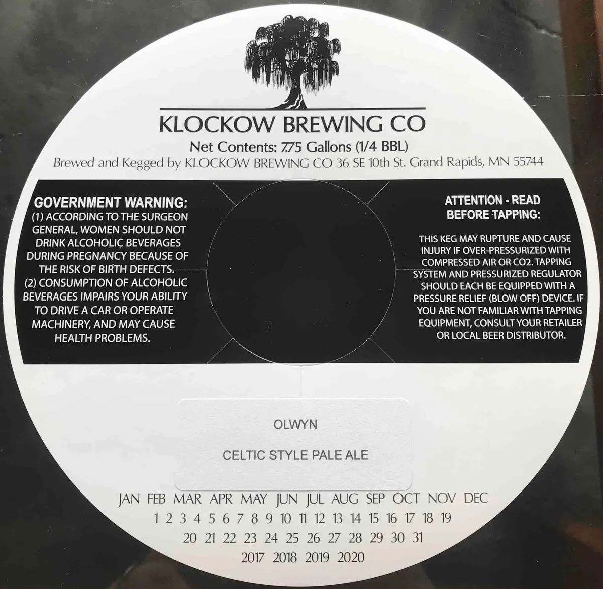 Olwyn - Celtic Style Pale Ale — full label as filed with TTB