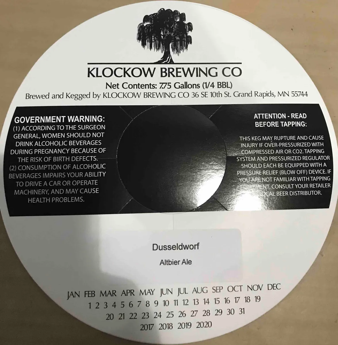 Dusseldworf - Altbier Ale — full label as filed with TTB
