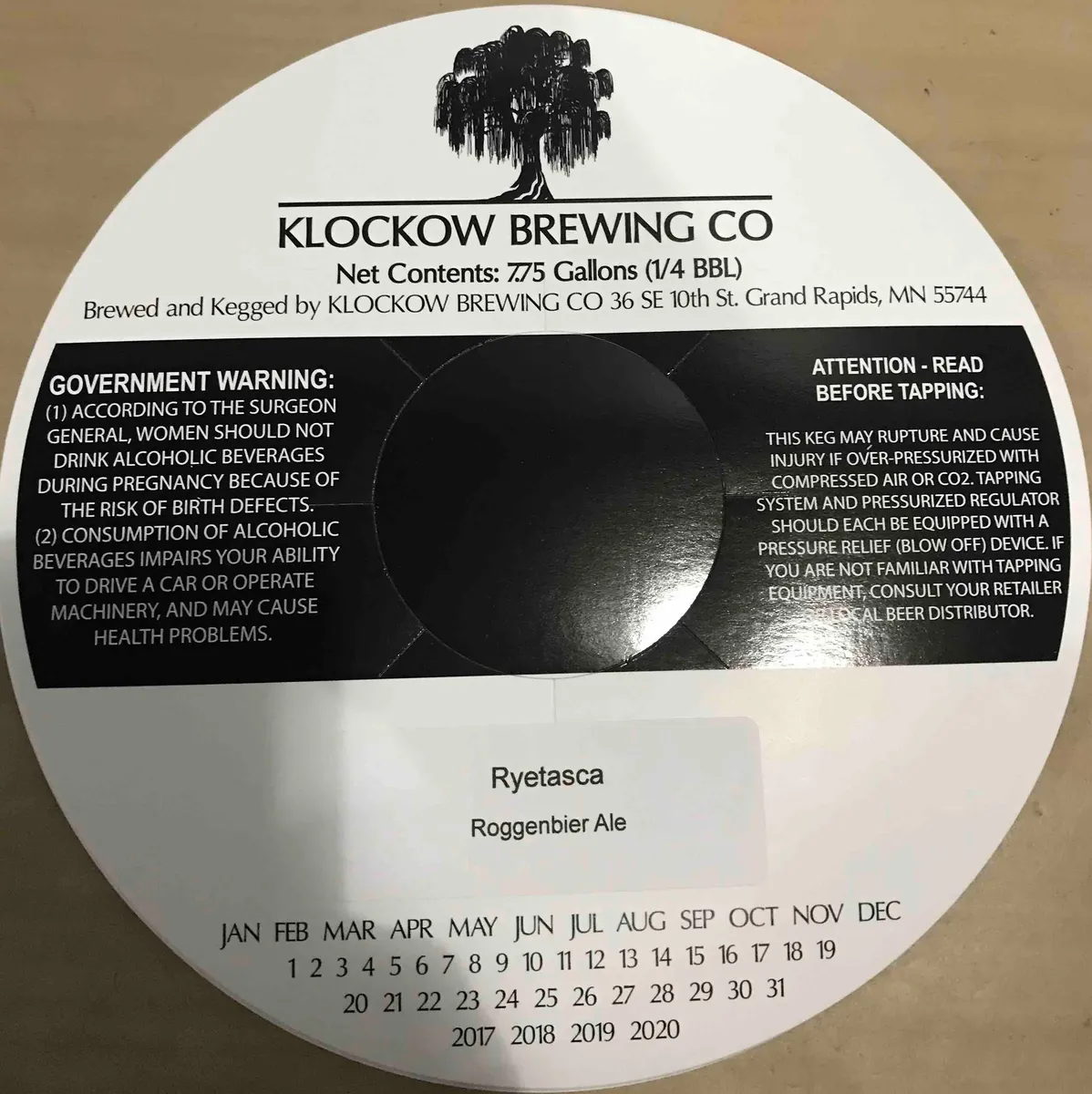 Ryetasca - Roggenbier Ale — full label as filed with TTB